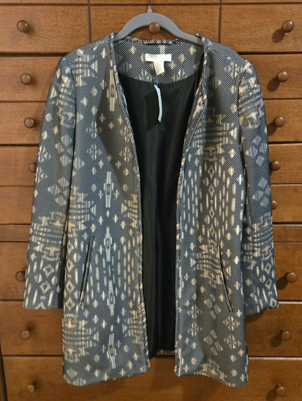 NWT H&M Tribal Ikat Print Jacket Sz 10